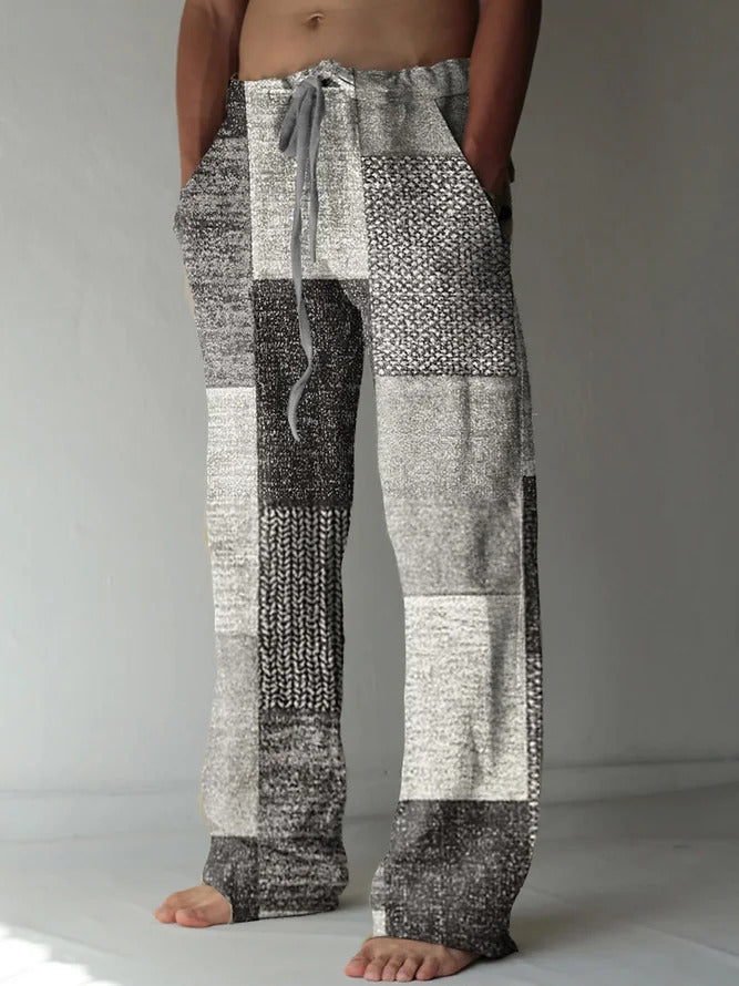 ✨👖【8 barev🌈】【S-6XL】😍 Pánské úzké kalhoty z bavlny a lnu větší velikosti, ležérní uvolněný bohémský styl, kalhoty se širokým sednutím