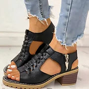 💟【35-41】Dámské klasické robustní kožené sandály na platformě