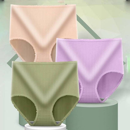 💕【Compra 4, llévate 4 gratis】Ropa interior antibacteriana de talle alto para mujer, transpirable y suave al tacto.