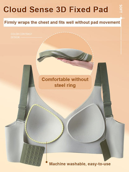 😍【Paquete de 4】Sujetador de una pieza sin aros para mujer❤️【40-85 kg】