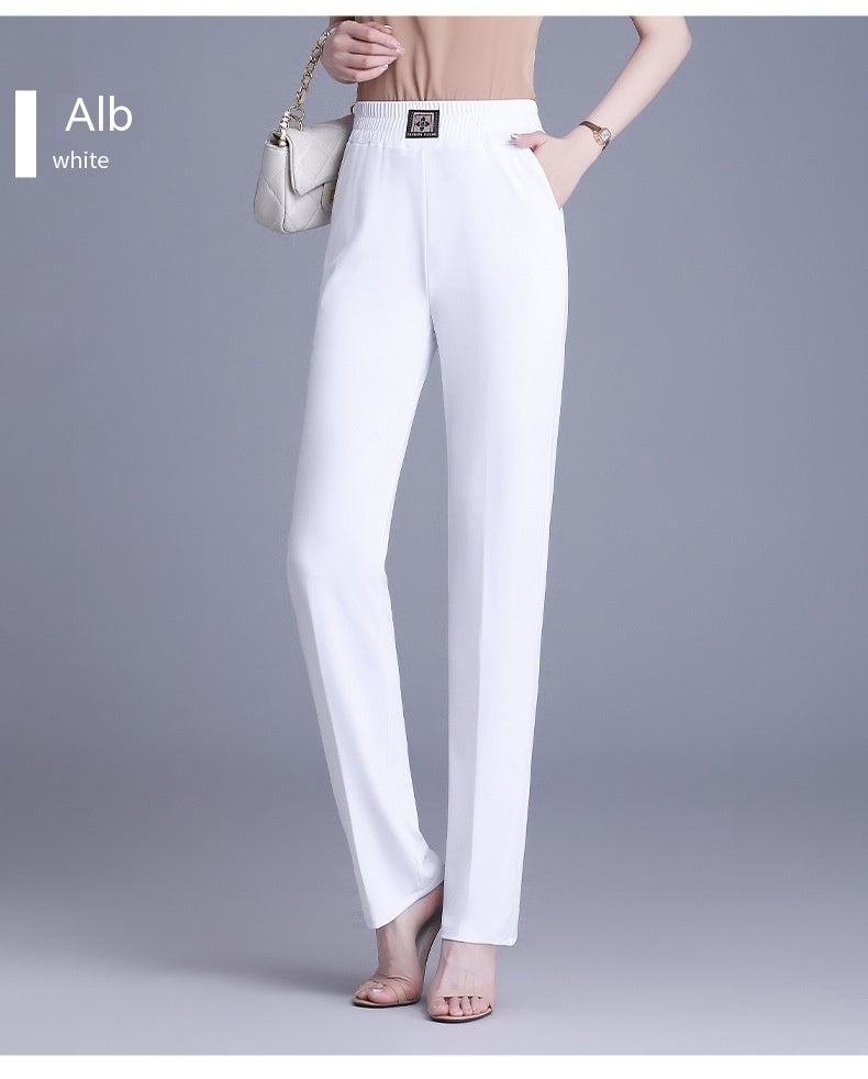 【XL-6XL】👖 Pantalones de verano de corte recto y talle alto, confeccionados en seda glacial.