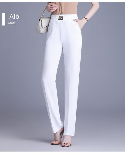 【XL-6XL】👖 Pantalones de verano de corte recto y talle alto, confeccionados en seda glacial.