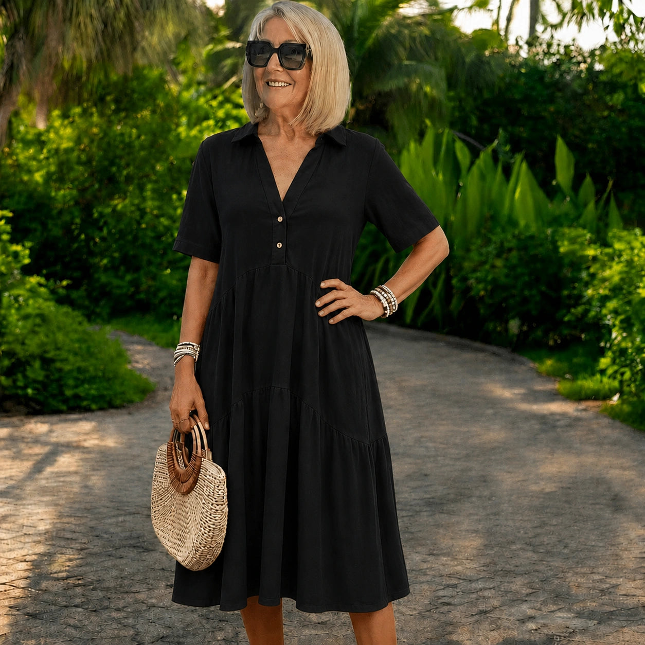 🌺👗2026 nowa wysokiej jakości lekka oddychająca sukienka casualowa modna（S-5XL）