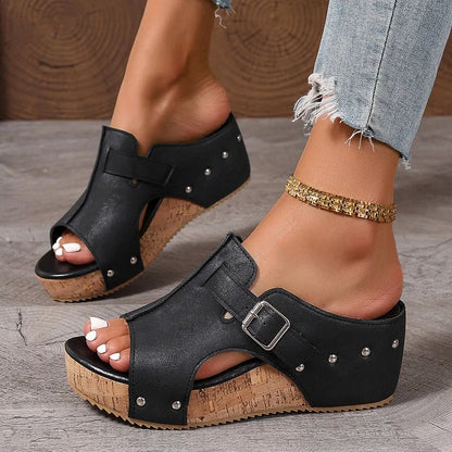 💕✨【50% de descuento🔥】Sandalias de plataforma de moda para mujer con puntera abierta