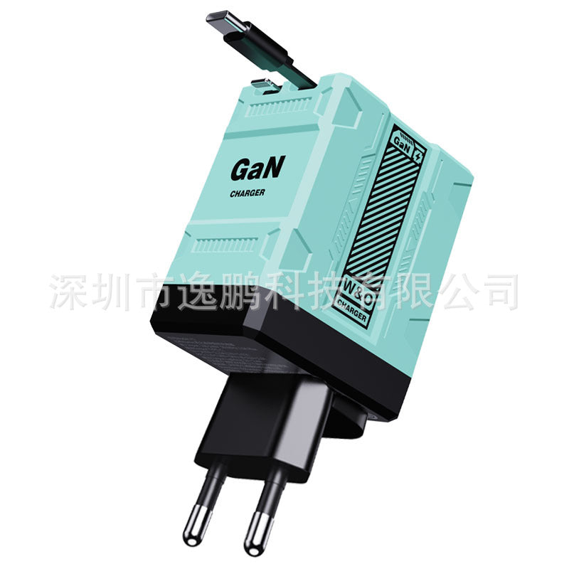 ⚡Cargador rápido 2 en 1 compatible con GaN de 120 W para iPhone, teléfonos móviles y tabletas.