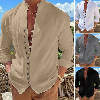 🌈👔【50% sleva 🔥】【S-3XL】😍Nová kolekce 2026, pánská bavlněná lněná košile nadměrných velikostí, košile s volným dlouhým rukávem