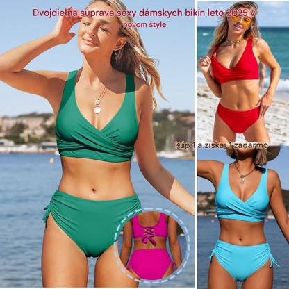 🏖️👙【Popust na nove izdelke】🌴【S-3XL】Nove ženske preproste enobarvne, hitro sušeče, udobne in zračne bikini kopalke za poletje 2026.
