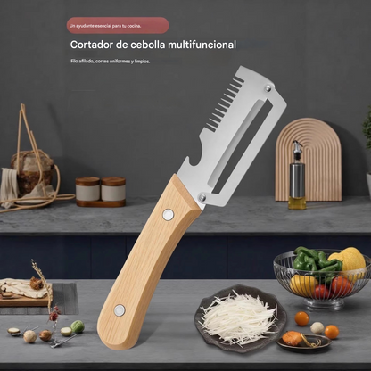 ✅Compra 1 y llévate 1 gratis (2 artículos) 🧅🔪 Pelador de cocina multifuncional 3 en 1: ¡Pela, corta y abre botellas! 🔥