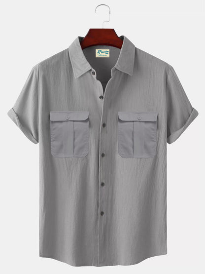 👔【M-5XL】novedad de verano camisa de lino simple para hombre