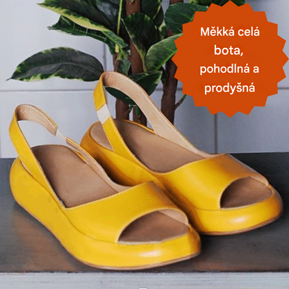 🔥【Velikosti 35-43】👡 2026 Dámské módní sandály s otevřenou špičkou, vyrobené z měkké kůže, s platformovou podrážkou.