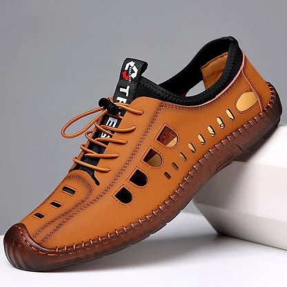 Nuevos zapatos casuales transpirables de suela blanda y diseño calado para hombre.