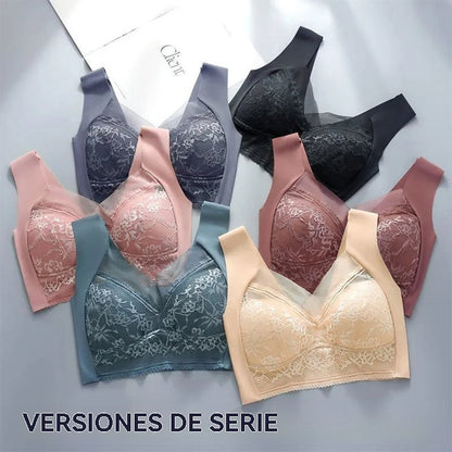 🔥👍【Compra 2 y llévate 2 gratis】👙🌺【40-110 kg】Sujetador de encaje cómodo sin costuras de talla grande