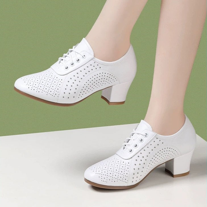 👡🌷【Tallas 34-41】【Altura del tacón 5 cm】👡Nuevos zapatos de mujer 2026 hechos de cuero genuino con una sola capa, transpirables y huecos.