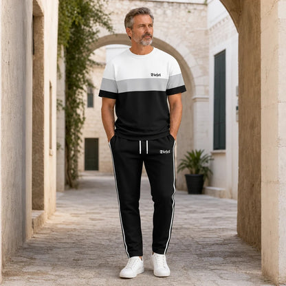 ⚡ Stylová pánská souprava s moderním gradientním potiskem | Tričko a tepláky ✨