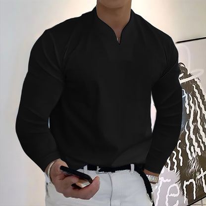 ⭐【S–5XL】Nova moška raztegljiva bombažna majica z V-izrezom